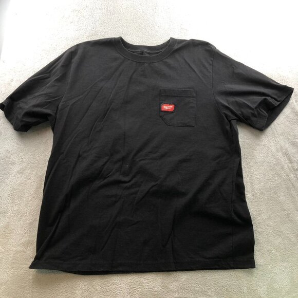 Milwaukee Mens T-Shirt Size 2X Black Short Sleeve Casual Pocket Tee Pullover - Picture 8 of 9